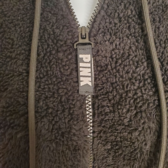 Victoria' Secret PINK Teddy Quarter Zip Pullover Womens XS Black - Picture 5 of 6